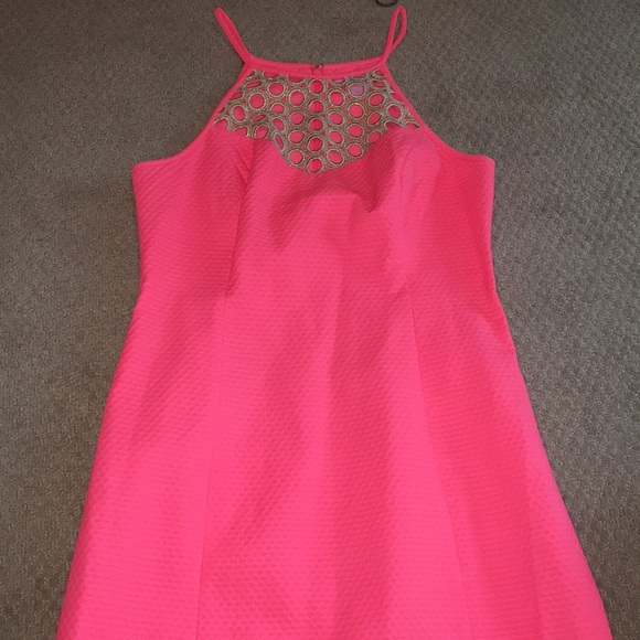 Lilly Pulitzer Dresses & Skirts - Coral and gold Lilly Pulitzer A-like dress